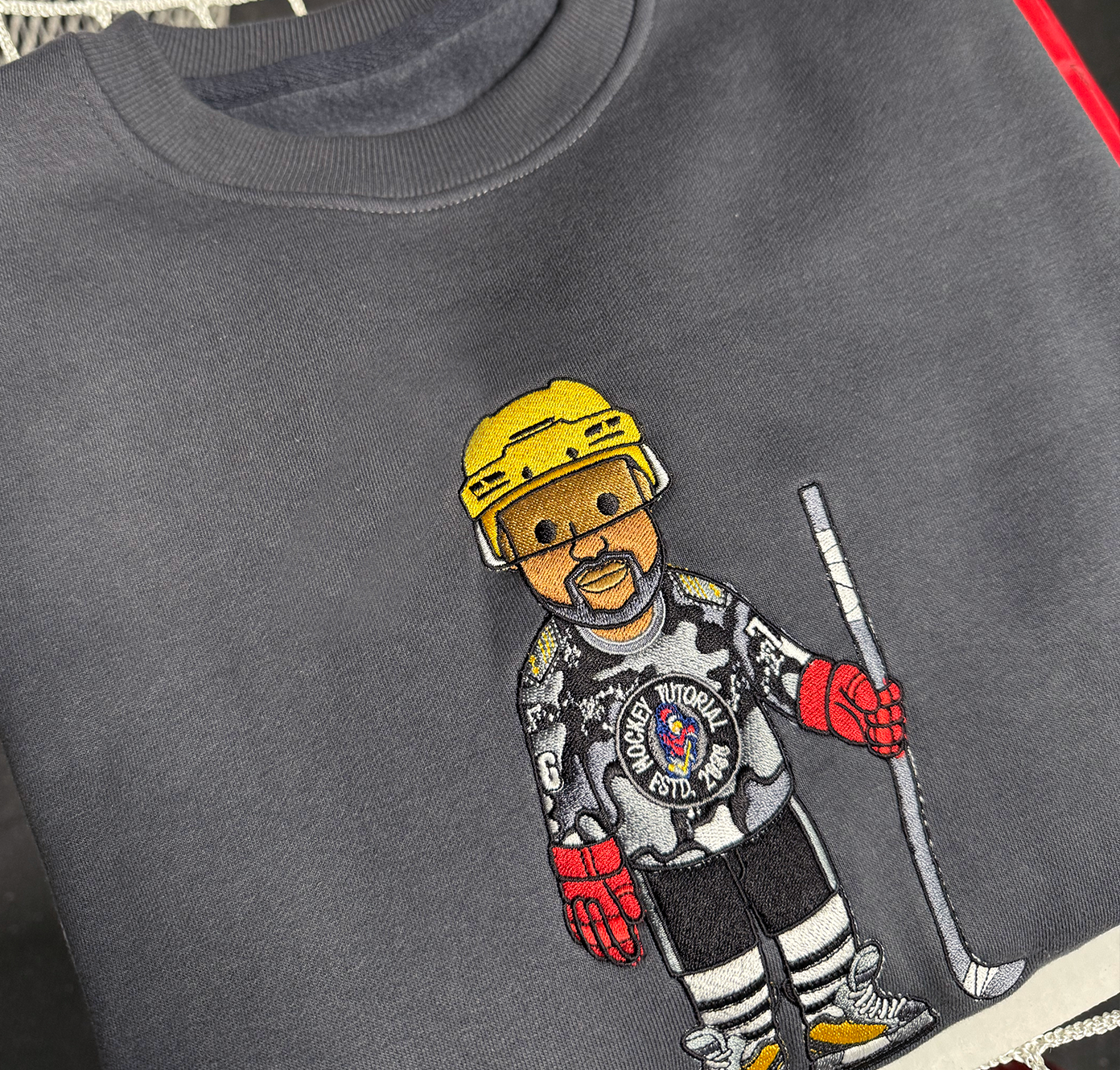 2025 Premium Limited Embroidered Hockey Tutorial Character Hoodies & Sweatshirts